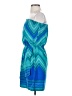 Express 100% Polyester Chevron-herringbone Blue Cocktail Dress Size XS - photo 5