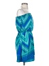 Express 100% Polyester Chevron-herringbone Blue Cocktail Dress Size XS - photo 4