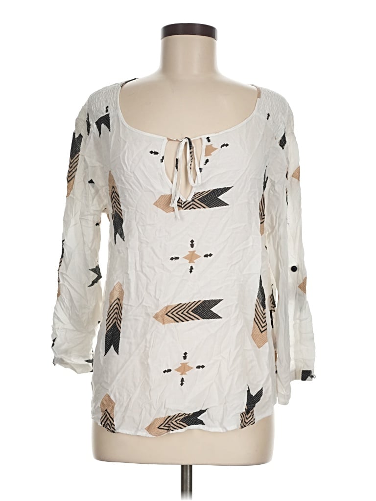 Pre-owned 5/48 3/4 Sleeve Blouse In White