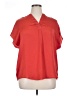 M Magaschoni 100% Polyester Red Short Sleeve Blouse Size XL - photo 1