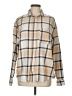 H&M Plaid Tan Long Sleeve Button-Down Shirt Size M - photo 1