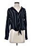 Rails Stripes Black Long Sleeve Blouse Size S - photo 1