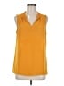 Rose + Olive 100% Polyester Yellow Sleeveless Blouse Size M - photo 1