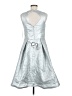 Eliza J Metallic Silver Cocktail Dress Size 6 - photo 2
