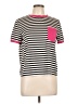 Shein Stripes Pink Short Sleeve Top Size L - photo 1