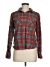 RVCA Plaid Burgundy Long Sleeve Button-Down Shirt Size M - photo 1