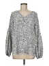 Shein 100% Polyester Silver Long Sleeve Blouse Size 6 - photo 1