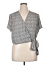 Lush 100% Polyester Gray Short Sleeve Blouse Size XL - photo 1