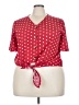 Shein Curve Polka Dots Red Short Sleeve Blouse Size 3X - photo 1
