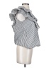 Zara Silver Short Sleeve Blouse Size XS - photo 4