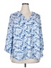 Lila Rose 100% Polyester Blue 3/4 Sleeve Blouse Size 2X - photo 1
