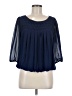 Max Edition 100% Polyester Blue 3/4 Sleeve Blouse Size M - photo 1