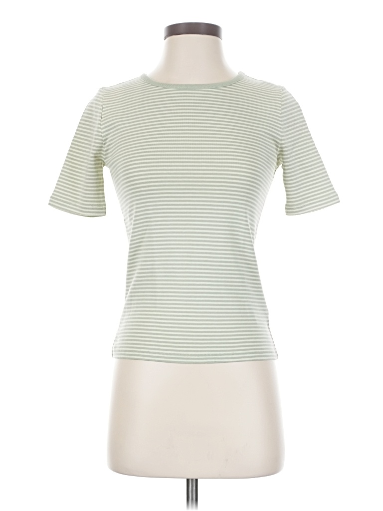 Pre-owned Jcrew Short Sleeve Turtleneck In Green