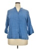 Soft by Avenue Blue 3/4 Sleeve Button-Down Shirt Size 18 - 20 - photo 1