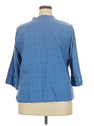 Soft by Avenue 3/4 Sleeve Button-Down Shirt (view 2)