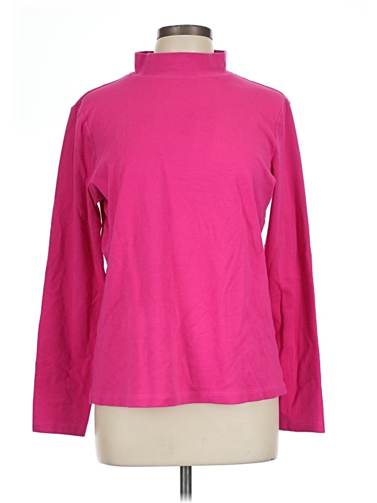 Pre-owned St. John's Bay Long Sleeve Turtleneck In Pink