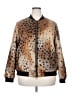 Lafayette 148 New York 100% Polyamide Animal Print Brown Jacket Size XXL - photo 1