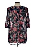 Skies Are Blue 100% Polyester Black 3/4 Sleeve Blouse Size L - photo 2