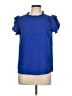 Shein Blue Short Sleeve Blouse Size L - photo 1