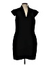 Aqua 100% Polyester Solid Black Cocktail Dress Size L - photo 1