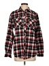 Centro Plaid Red Long Sleeve Button-Down Shirt Size S - photo 1