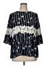 Suzanne Betro Blue 3/4 Sleeve Blouse Size XL - photo 1