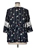 Suzanne Betro Blue 3/4 Sleeve Blouse Size XL - photo 2