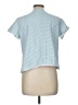 Aria 100% Cotton Blue Short Sleeve Blouse Size M - photo 2