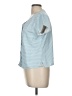 Aria 100% Cotton Blue Short Sleeve Blouse Size M - photo 5