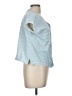 Aria 100% Cotton Blue Short Sleeve Blouse Size M - photo 4