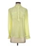 Ann Taylor 100% Silk Color Block Yellow Long Sleeve Silk Top Size 2 - photo 1
