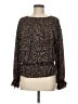 Kaari Blue 100% Polyester Black Long Sleeve Blouse Size M - photo 1