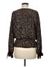 Kaari Blue 100% Polyester Black Long Sleeve Blouse Size M - photo 2