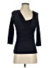 Wrap Black 3/4 Sleeve Top Size 4 - photo 1