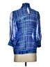 Express Design Studio 100% Silk Blue 3/4 Sleeve Silk Top Size XS - photo 2