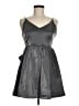 Mustard Seed Metallic Gray Black Cocktail Dress Size L - photo 1