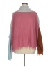 Shein Curve 100% Acrylic Color Block Pink Poncho Size 1X - photo 1