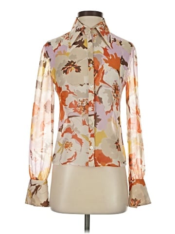 Valentino Long Sleeve Silk Top - front