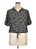 Adrienne Vittadini Animal Print Black Short Sleeve Blouse Size XL - photo 1
