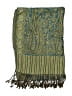 Unbranded Paisley Teal Yellow Scarf One size - photo 2