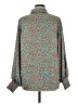 First Love 100% Polyester Print Teal Long Sleeve Blouse Size M - photo 2
