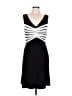 Sandra Darren Stripes Black Cocktail Dress Size 10 - photo 1