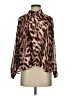 Jennifer Lopez 100% Polyester Animal Print Brown Long Sleeve Blouse Size S - photo 1