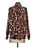 Jennifer Lopez 100% Polyester Animal Print Brown Long Sleeve Blouse Size S - photo 2