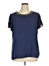 Notations 100% Polyester Blue Short Sleeve Blouse Size XL - photo 1