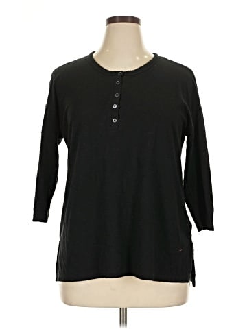 James Perse Long Sleeve Henley (view 1)