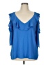 Bold Elements Blue 3/4 Sleeve Blouse Size XL - photo 1
