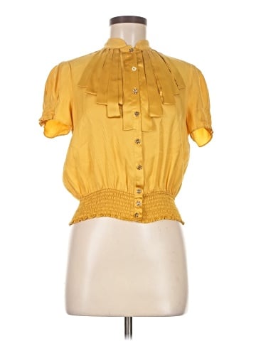 Bebe Short Sleeve Silk Top (view 1)