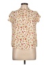 Papaya 100% Polyester Floral Ivory Short Sleeve Blouse Size L - photo 1