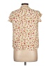 Papaya 100% Polyester Floral Ivory Short Sleeve Blouse Size L - photo 2